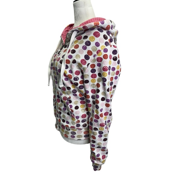 Aero Reversible Full Zip Hoodie Pink Polka Dot Size M - Picture 7 of 10